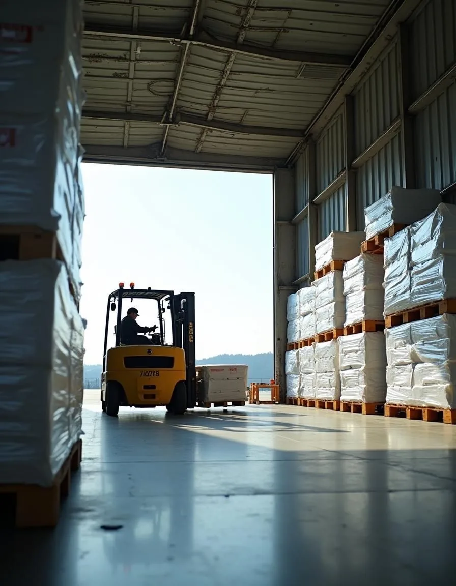 Photo : l'équipe logistique